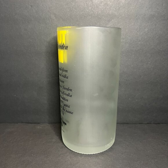 Unique Absolut Citron Vodka Frosted Glass Advertising Bottle Tip Jar Bar Decor - Picture 3 of 8